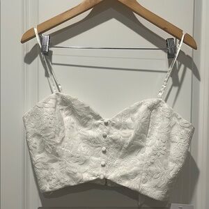 White Lace Crop Top